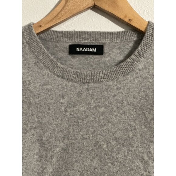 Naadam 100% Cashmere Sweater Pullover Crew Gray Medium - Picture 7 of 9